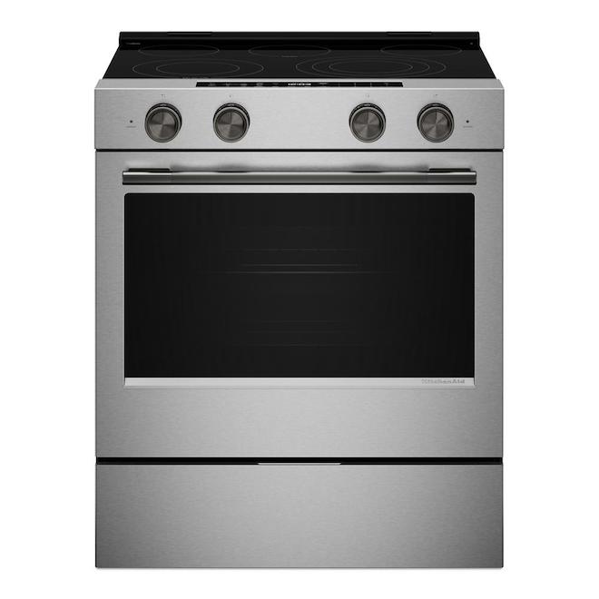 KitchenAid 5.3-ft³ Single Oven 5-Element Slide-In Electric Range - Stainless Steel