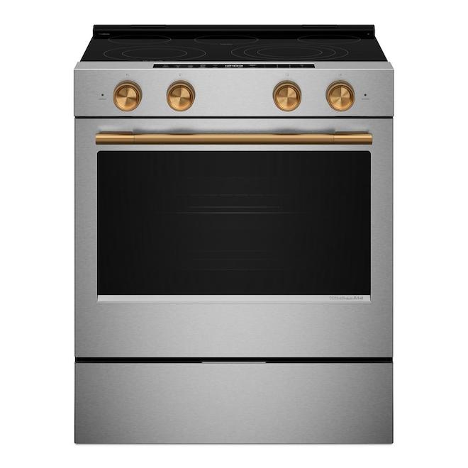 KitchenAid 5.3-ft³ Single Oven 5-Element Slide-In Electric Range - Stainless Steel