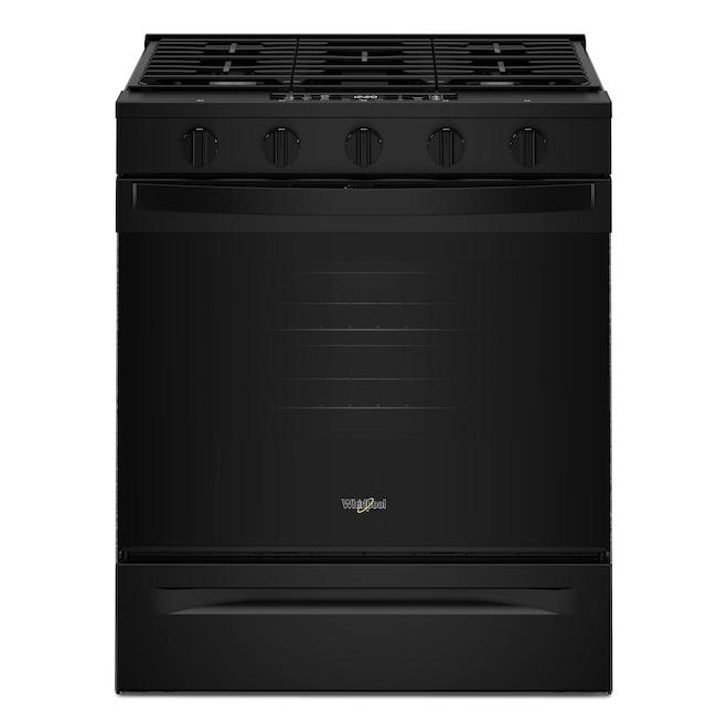 Whirlpool Smart Gas Range 5-ft³ with Air and Convection Cooking Modes - Black