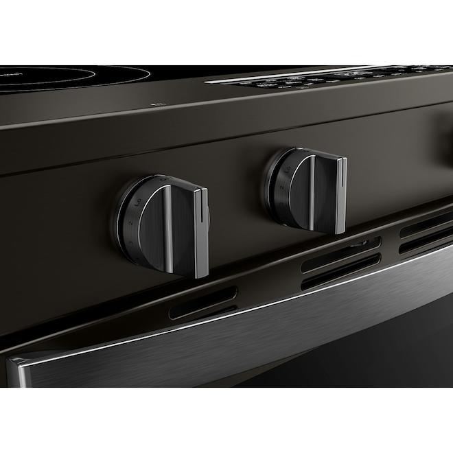 Whirlpool Electric Range 5.3-ft³ with 2 Flex-Heat Elements and Air Cooking - Black Stainless Steel