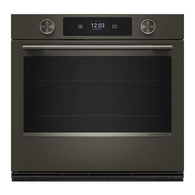 KitchenAid Wall Oven 30-in 5-ft³ Smart with Assisted Cooking - Black Ore