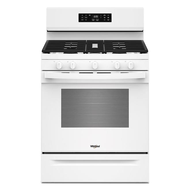 Whirlpool Gas Range 5-ft³ 30-in with 6 Cooking Modes - White