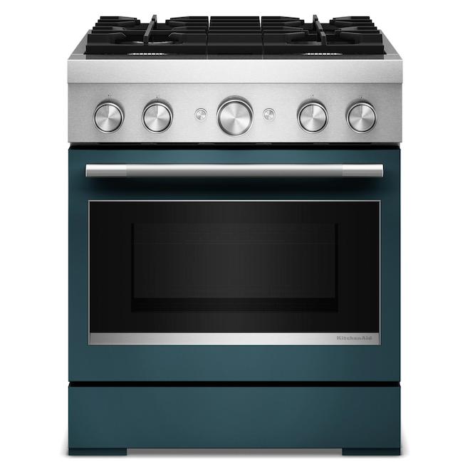 KitchenAid Dual-Fuel Range Commercial-Style 4.1-ft³ 30-in with True Convection - Agave