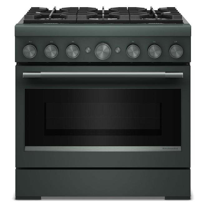 KitchenAid Dual-Fuel Range Commercial-Style 5.1-ft³ 36-in with True Convection - Juniper