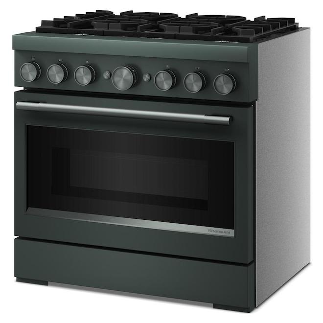 KitchenAid Dual-Fuel Range Commercial-Style 5.1-ft³ 36-in with True Convection - Juniper