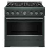 KitchenAid 36" 5.1 cu. ft. True Convection 6-Burner Freestanding Gas Air Fry Range - Juniper