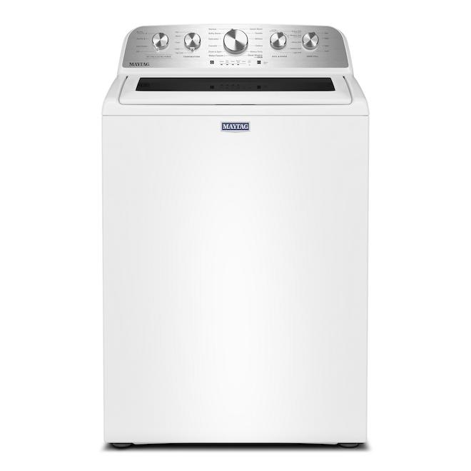 Maytag Washer 5.4-ft³ Front Load with Agitator and Pet Pro Option - White