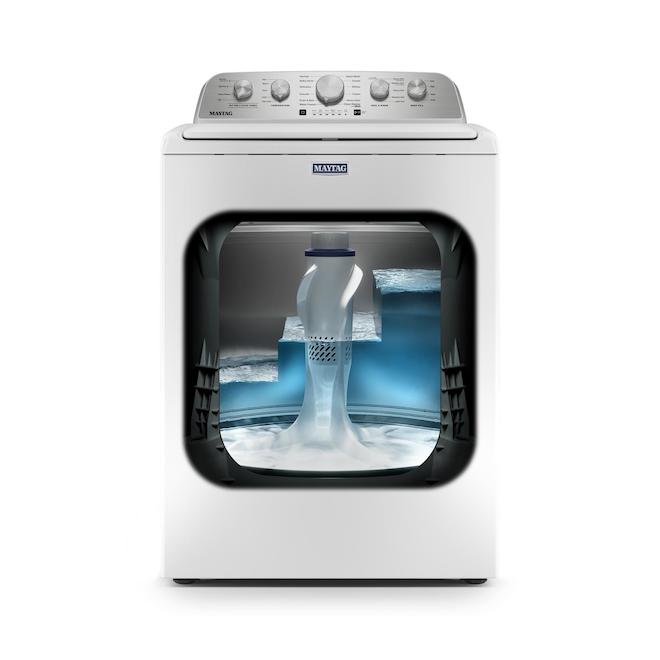 Maytag Washer 5.4-ft³ Front Load with Agitator and Pet Pro Option - White