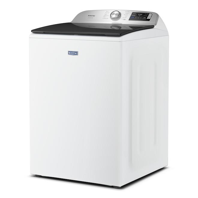 Maytag Smart Washer 6.0-ft³ Top Load with Agitator and Sanitize Oxi Cycle - White