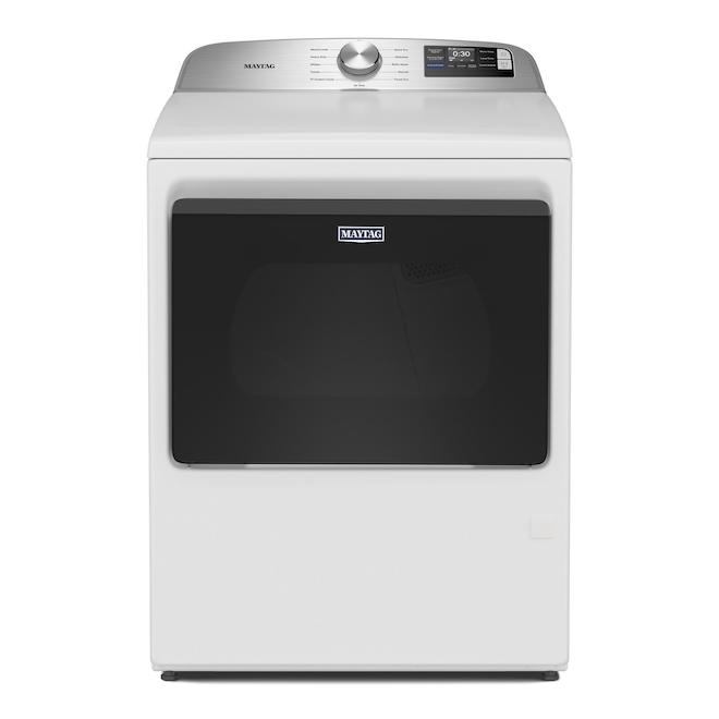 Maytag Dryer 7.4-ft³ with Extra Power and Advanced Moisture Sensing Options - White