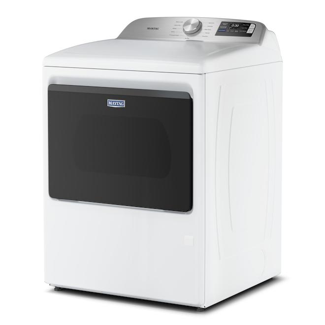 Maytag Dryer 7.4-ft³ with Extra Power and Advanced Moisture Sensing Options - White