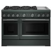 KitchenAid 48" 6.3 cu. ft. True Convention 6-Burner Dual Fuel Air Fry Range - Juniper