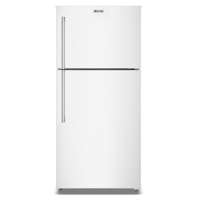 Maytag Refrigerator 19-ft³ 30-in with Top Freezer and Garage Mode - White