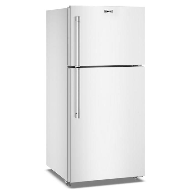 Maytag Refrigerator 19-ft³ 30-in with Top Freezer and Garage Mode - White