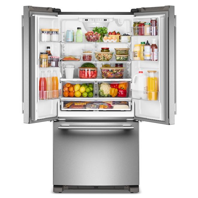 KitchenAid French-Door Refrigerator 22.11-ft³ 33-in with Internal Water Dispenser - Stainless Steel
