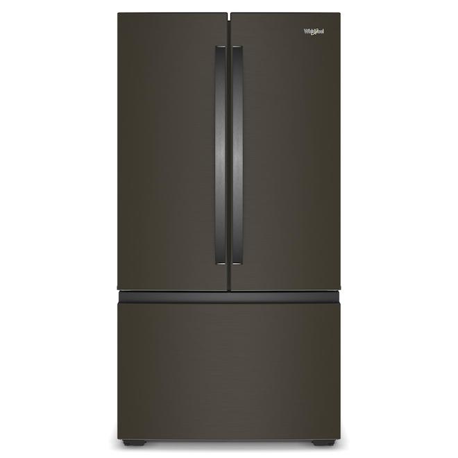Whirlpool French-Door Refrigerator 24.3-ft³ 36-in with Internal Water Dispenser - Black