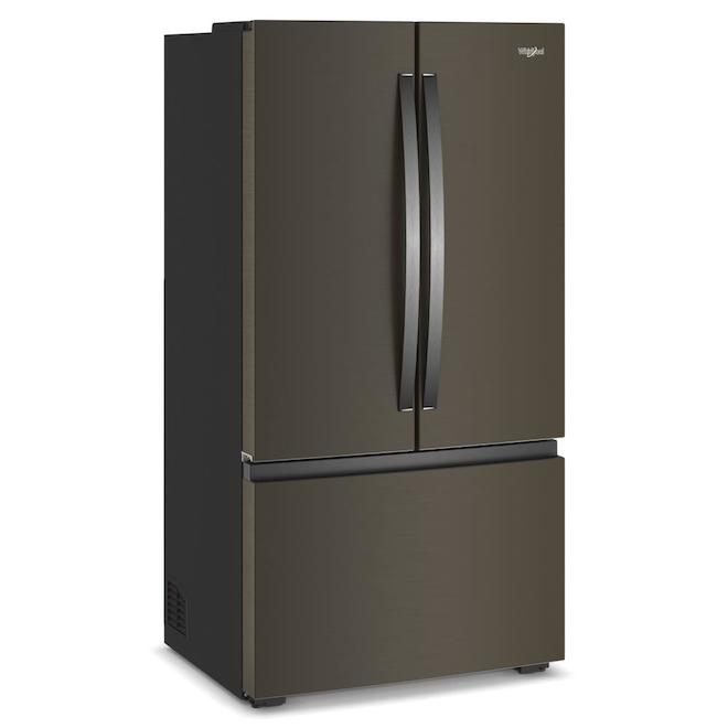 Whirlpool French-Door Refrigerator 24.3-ft³ 36-in with Internal Water Dispenser - Black