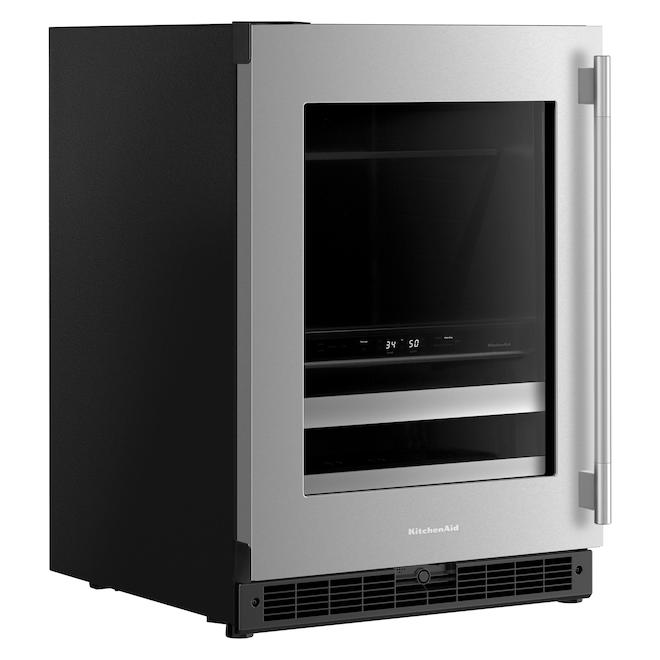 KitchenAid Freestanding Beverage Centre 24-in 4.8-ft³ Right-Hand - Stainless Steel