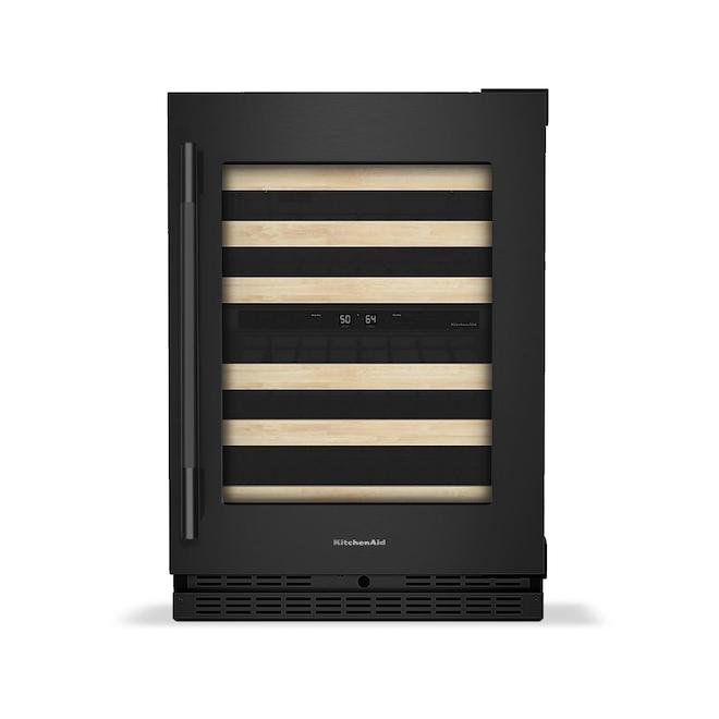 KitchenAid Undercounter Wine Cellar 24-in with Full-Width Racks with Metal-Front Racks - Black Ore