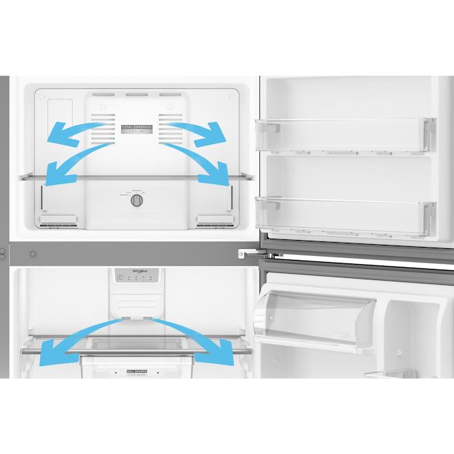 Whirlpool Refrigerator with Top Freezer 19-ft³ 30-in with Total Coverage Cooling - White