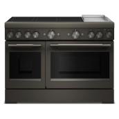 KitchenAid 48" 6.3 cu. ft. True Convection 6-Element Freestanding Induction Air Fry Range - Black Ore