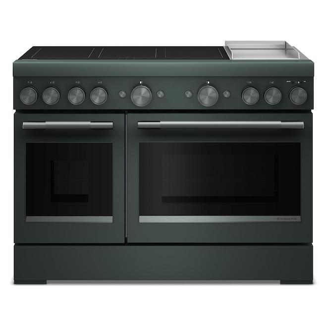 KitchenAid Induction Range Commercial-Style 48-in 6.3-ft³ with Dual Oven - Juniper
