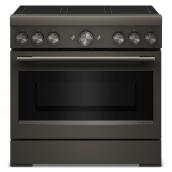 KitchenAid 36" 5.1 cu. ft. True Convection 6-Element Induction Air Fry Range - Black Stainless Steel