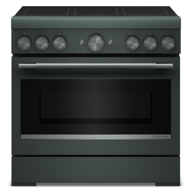 KitchenAid Induction Range Commercial-Style 36-in 5.1-ft³ with Even-Heat True Convection - Juniper