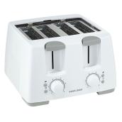 Grille-pain 4 tranches, réglage pour bagels, blanc et gris