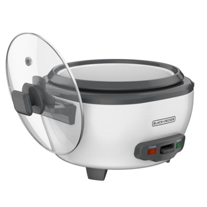 BLACK+DECKER RC506 6-Cup Cooked/3-Cup Uncooked Rice Cooker and Food Steamer,  White 