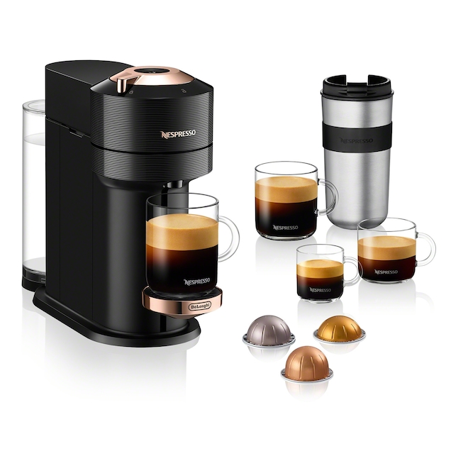 DeLonghi Nespresso Black Rose Gold Vertuo Next Premium Coffee and Espresso Machine