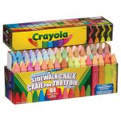 Craies lavables, couleurs assorties, boîte de 64 bâtons