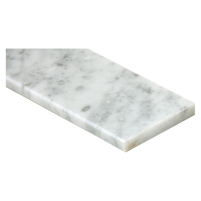 Carreau de seuil en marbre naturel American Olean Carrara, 76 po x 6 po, blanc