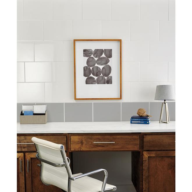 American Olean Starting Line 10 x 14-in x 8-mm Gloss White Ceramic Wall Tile