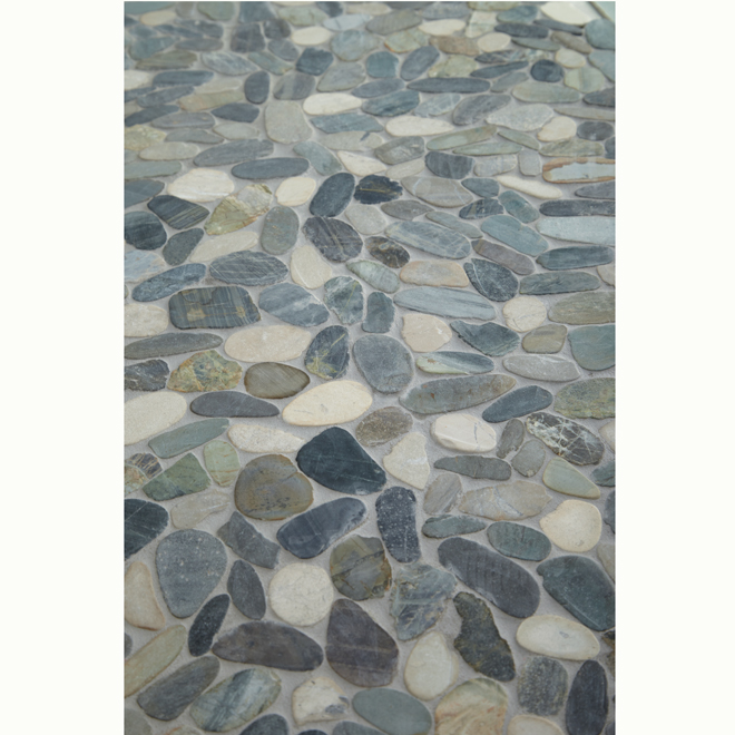 Tuiles mosaïque Delfino Stone de 12 po x 12 po pour sol et mur, gris