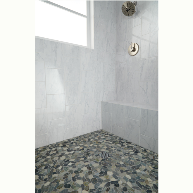 Tuiles mosaïque Delfino Stone de 12 po x 12 po pour sol et mur, gris