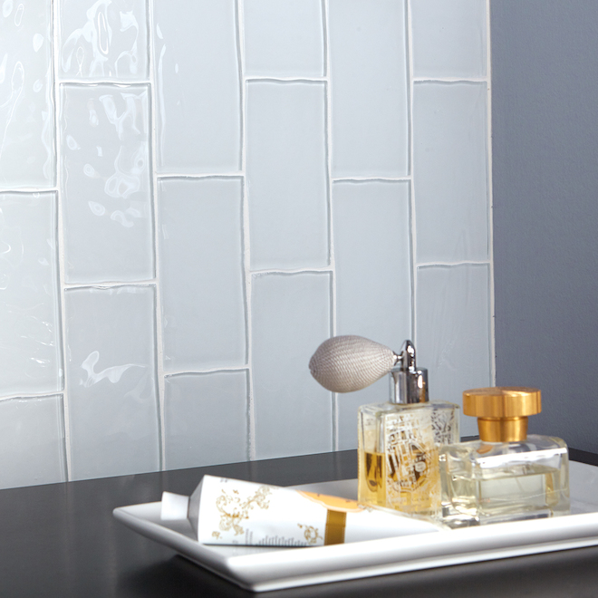 Daltile 3-in x 6-in White Glass Wall Tile