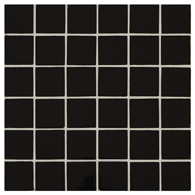 Image of Daltile | Starting Line 12-In X 12-In Gloss Black Ceramic Wall Tile | Rona