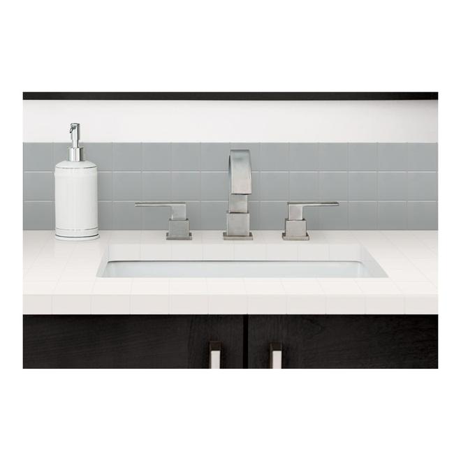 Satinglo 12-in x 12-in Light Smoke Ceramic Mosaic Wall Tile