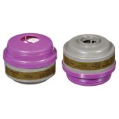 Cartouche et filtre, vapeurs organiques/gaz acide/P100, 2/pqt