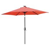 Patio Umbrella - Solar-Light/Bluetooth Speaker - 9' - Red