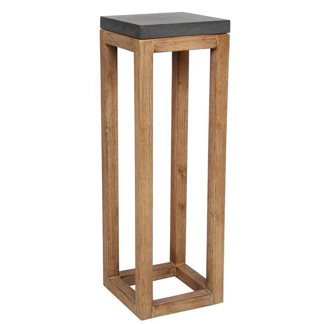 Plant Stand Fiber Cement And Wood, Wooden Plant Pedestal Stand