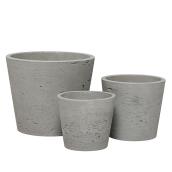 Jardinière, poussière de pierre/ciment, gris, jeu de 3