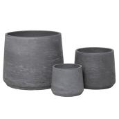 Round Planter Pots - Faded Black - 3 Pack