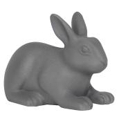 Rabbit Ficonstone Garden Statue - 8.5" - Matte Grey