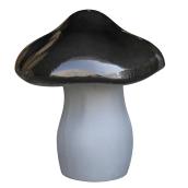 Ornement de jardin en Ficonstone, champignon, 12", gris foncé