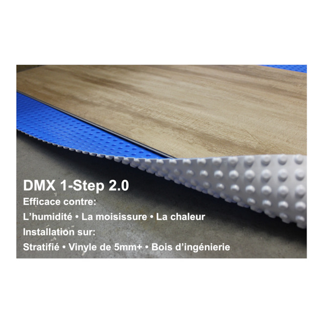 Sous-couche pour plancher DMX de 1-Step 3,6 pi x 29 pi 100 pi² 4 mm d'épaisseur bleu/blanc