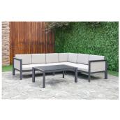 Ensemble conversation pour patio Anais, blanc/gris, 6 places