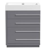 3-Drawer Freestanding Vanity Sink - MDF - Steel Grey