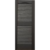 Severe Weather 15 x 39-in Black Vinyl Louvered Shutter (Actual Size: 14.44-in W x 38.94-in H)